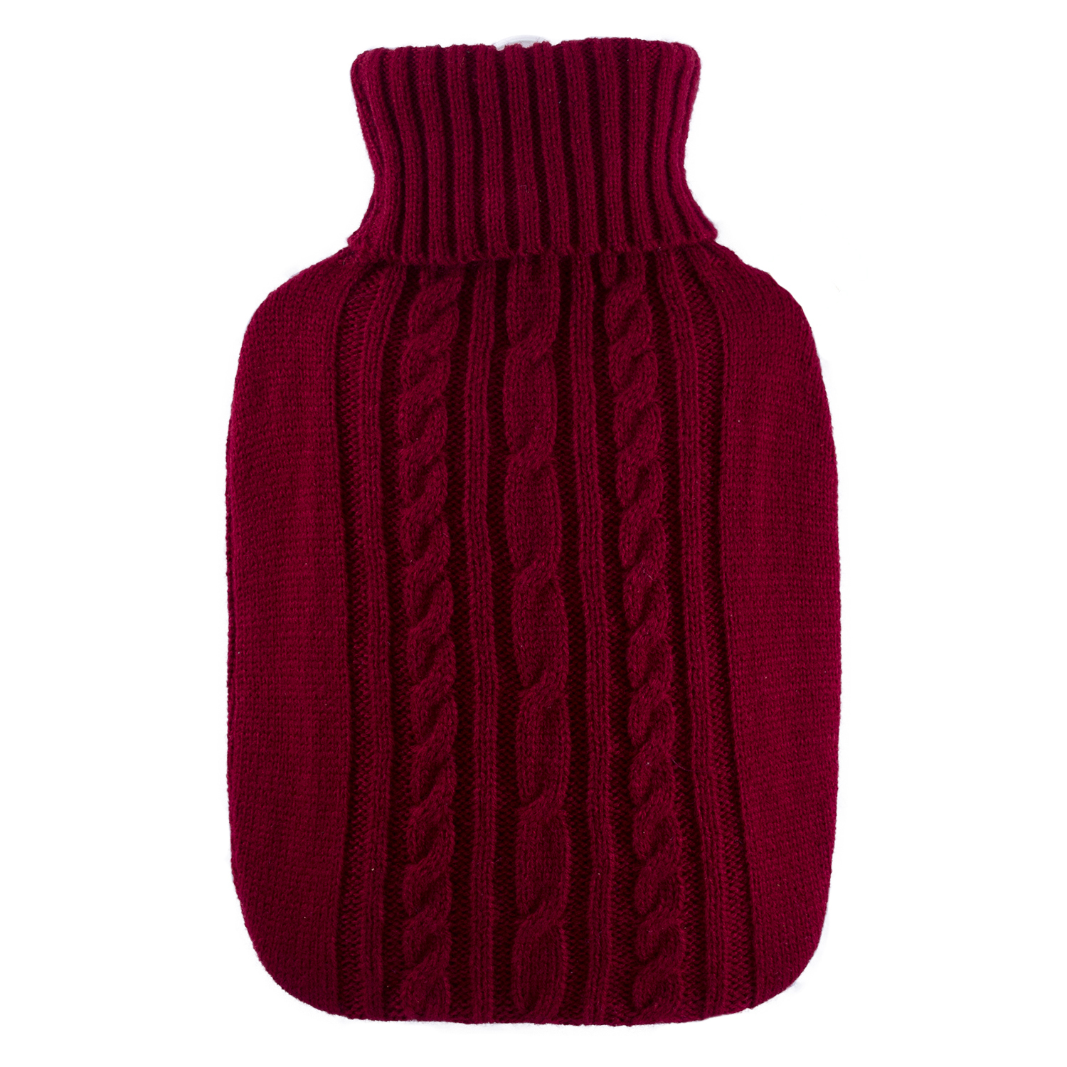 Wärmflasche Klassik 1,8 l mit Strickbezug rot