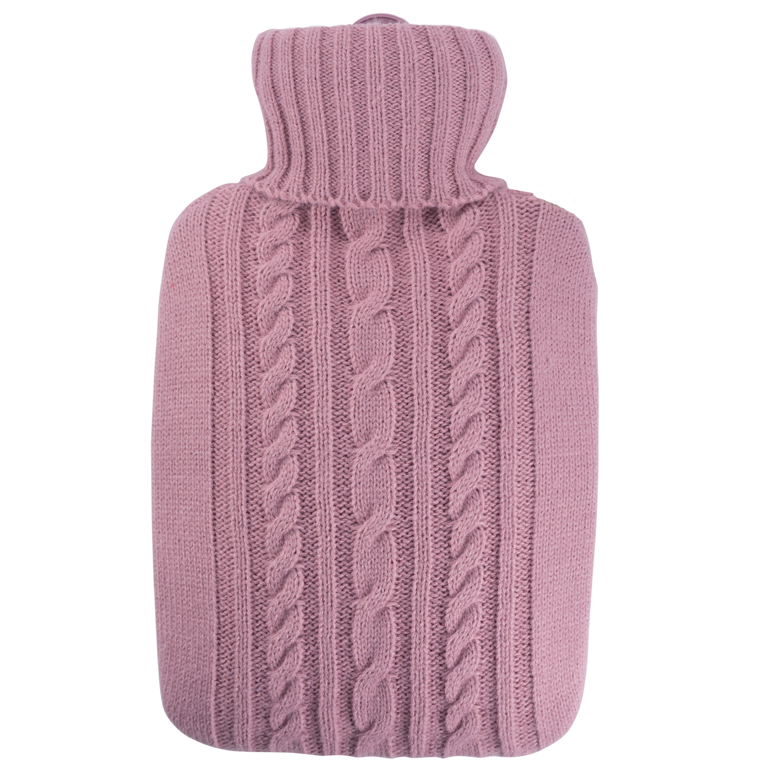 Wärmflasche Klassik 1,8 l mit Strickbezug pastell-rosa